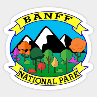 BANFF NATIONAL PARK ALBERTA CANADA Skiing Ski Mountain Mountains Boating Hiking Sticker